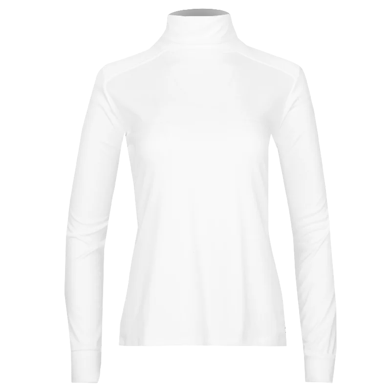 Flash Sale Women's Peach Skins Solid T-Neck - White