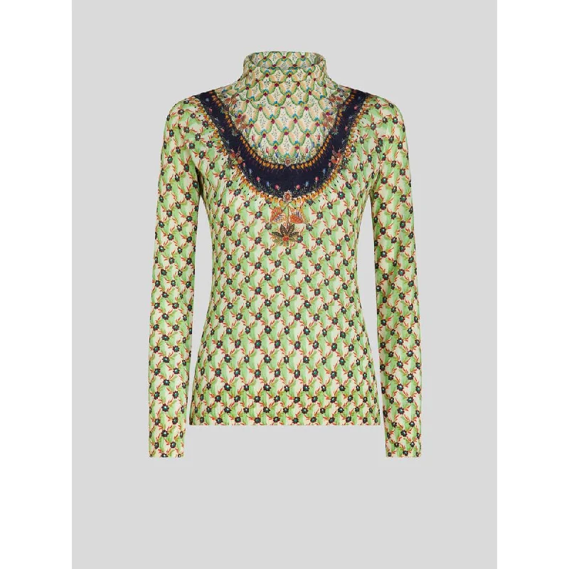 Discount Mania HIGH NECK FLORAL FLORALIA JUMPER