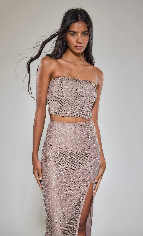 Don't Wait Dusk Pink Diamante Bandeau Top