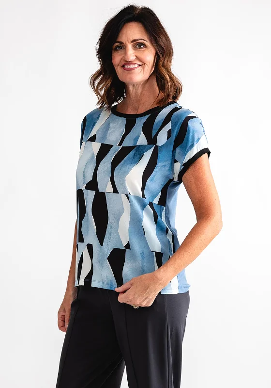 Online Exclusive b.young Abstract Print Top, Blue Multi
