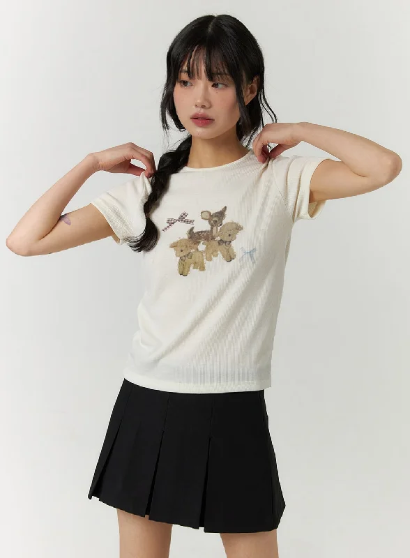 Animal Graphic Short Sleeve Tee CF407