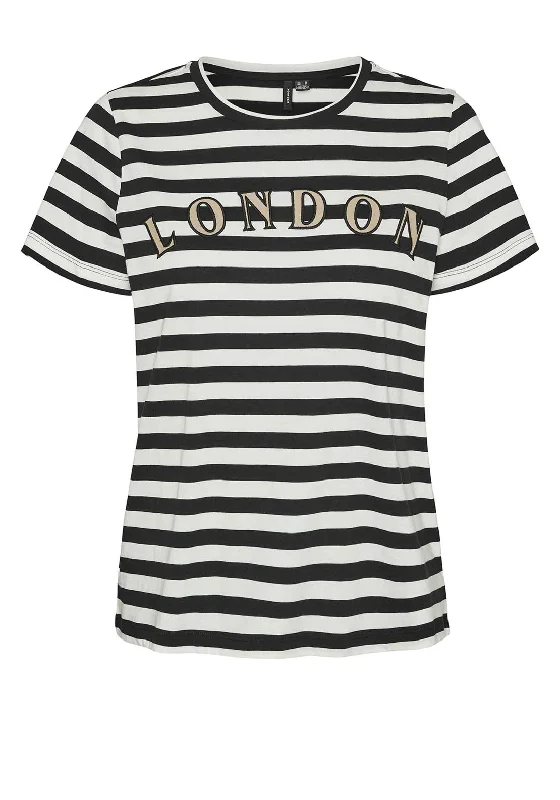 Act Now Vero Moda Fira Francis London Striped T Shirt, Black