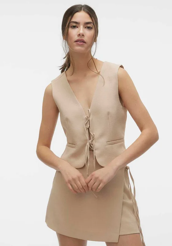 Daily Specials Vero Moda Rose Tie Front Vest Top, Nomad