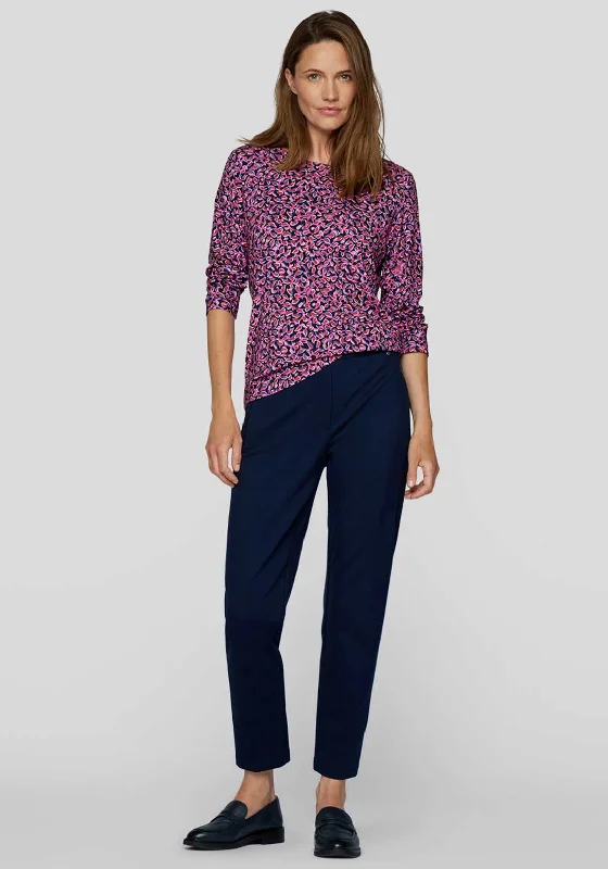 Closeout Sale Rabe Abstract Print Long Sleeve Top, Navy Multi