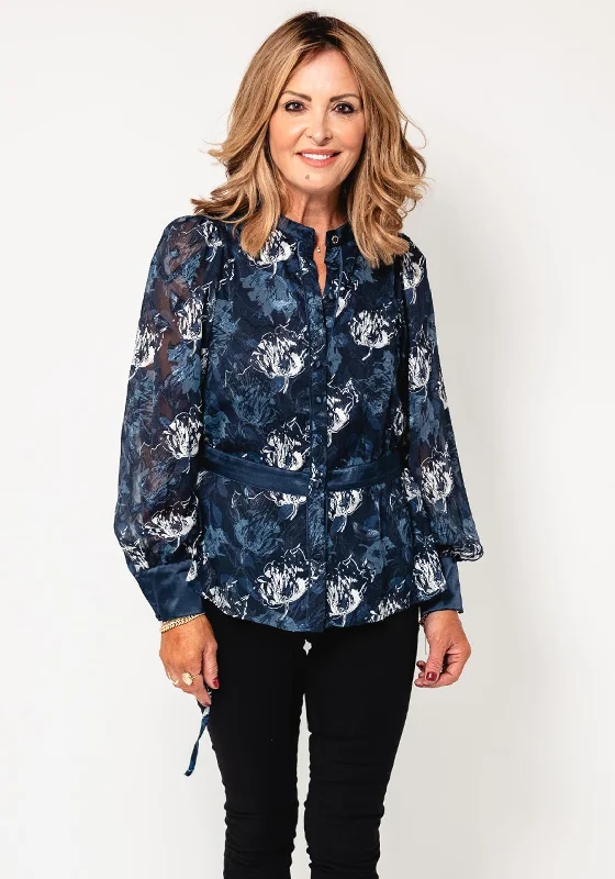 Lowest Price Rant & Rave Jelena Floral Button up Top, Navy