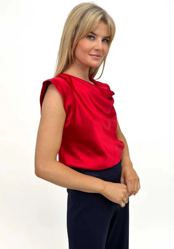 Weekend Shopping Extravaganza Kate & Pippa Suzy Satin Top, Red