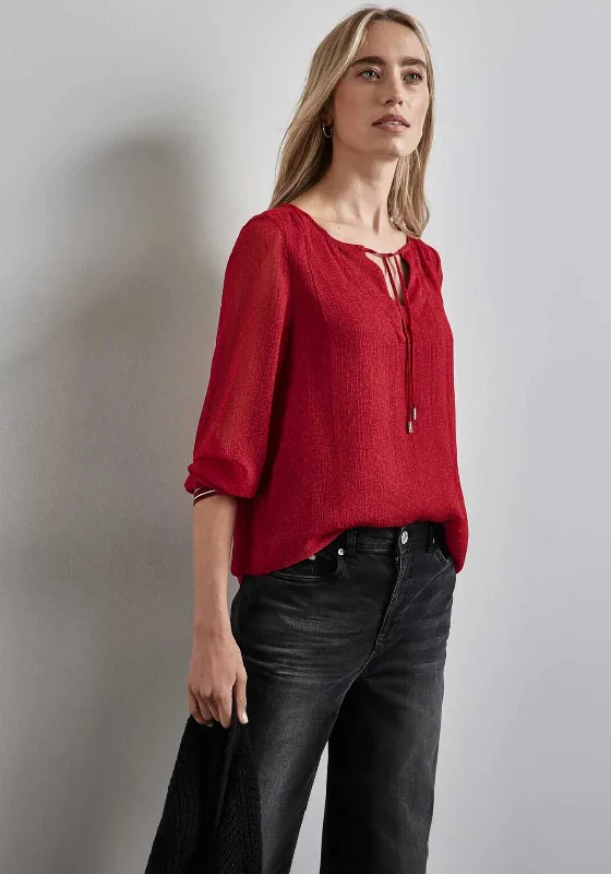 Instant Deal Street One Abstract Print Blouse, Red