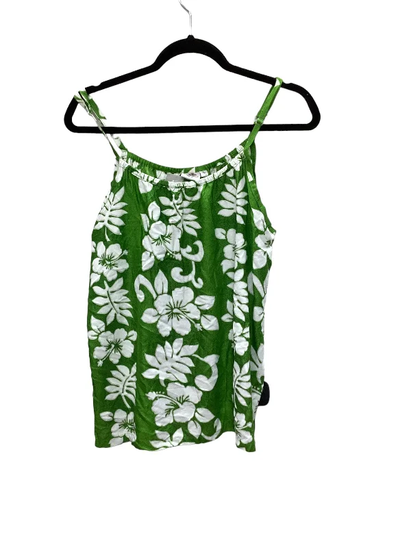 Green & White Top Sleeveless Clothes Mentor, Size Xl