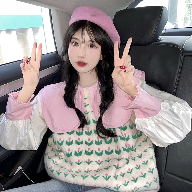 Blowout Sale Cute Shirt + Vest 2 Piece Set  PL52700