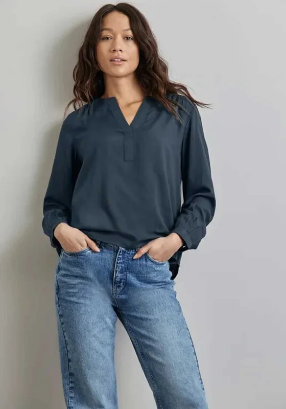 Overstock Street One V Neck Blouse, Dark Teal
