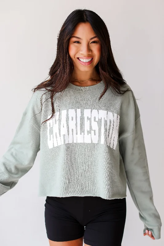 Limited Availability Sage Charleston Cropped Sweatshirt