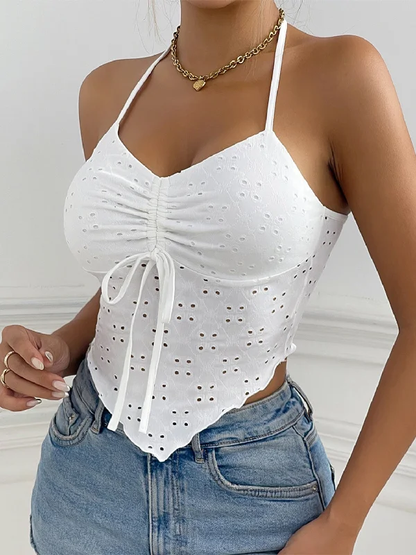 Deal of the Day Eyelet Halter Neck Cami