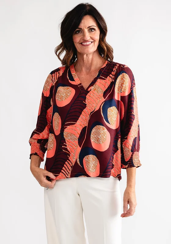 Year-End Sale White Stuff Elisa Print Tunic Top, Coral Multi