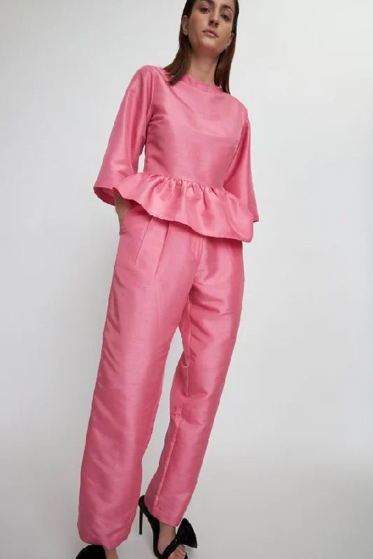 The Best Prices Crispy Peplum Blouse | Pink