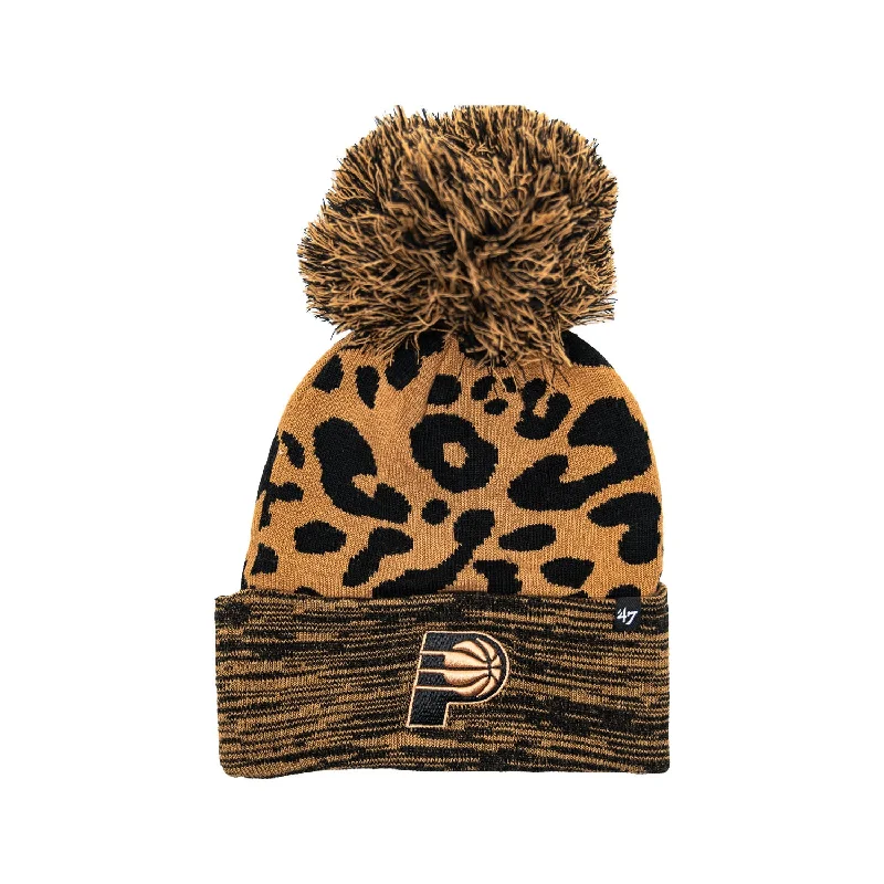 Take Advantage Women's Indiana Pacers Rosette Cuff Knit Hat in Tan by 47