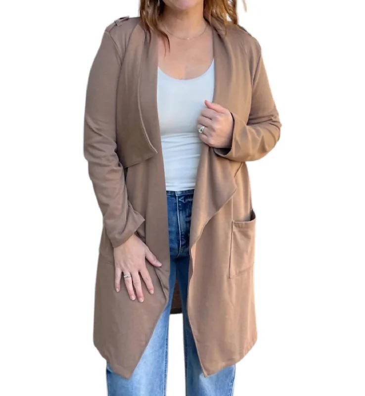 The Best Deal Collared Cardigan In Mocha