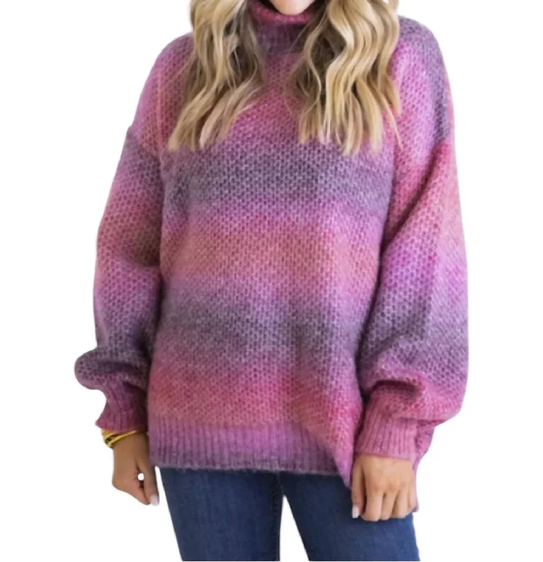 Weekend Specials to Cherish Boho Mix Sweater In Mauve