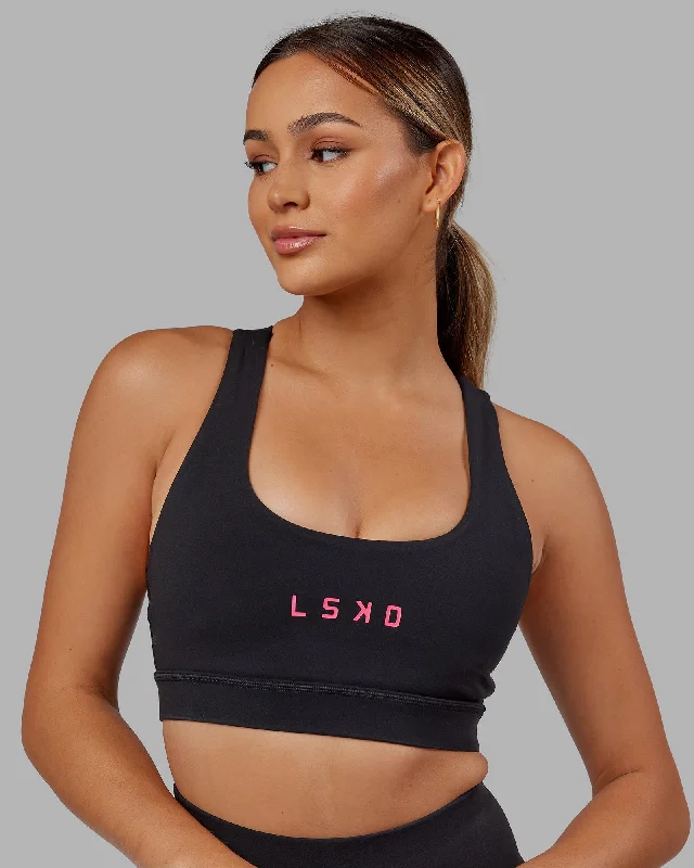 Rep Sports Bra Small Logo - Black-Boysenberry