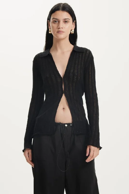 Midnight Madness Line Up Knit Shirt | Black