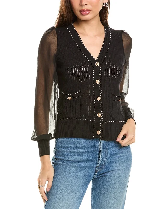 Weekend Shopping Extravaganza Lea & Viola Sheer Sleeve Cardigan
