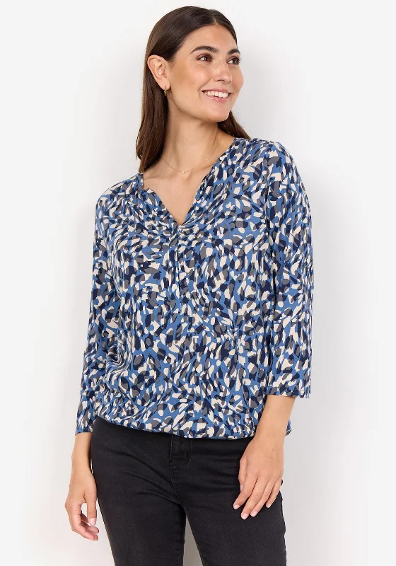 Weekend Offers That Sizzle Soyaconcept Felicity Abstract Print Top, Blue Multi