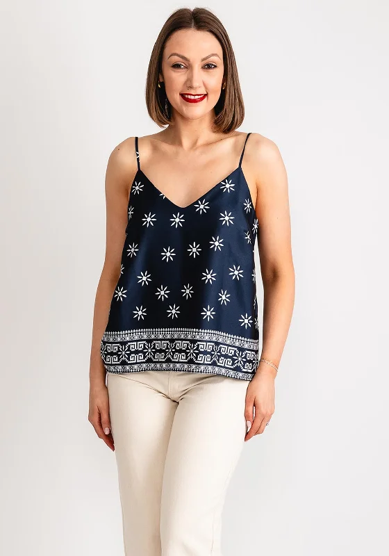 Special Price Vila Juline Satin Cami Top, Navy Blazer