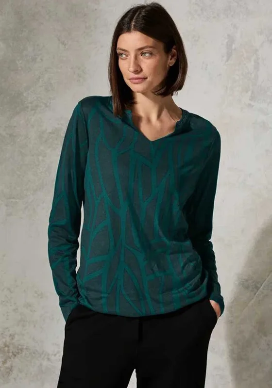 Weekend Bargains to Indulge In Cecil Geometric Print Top, Teal