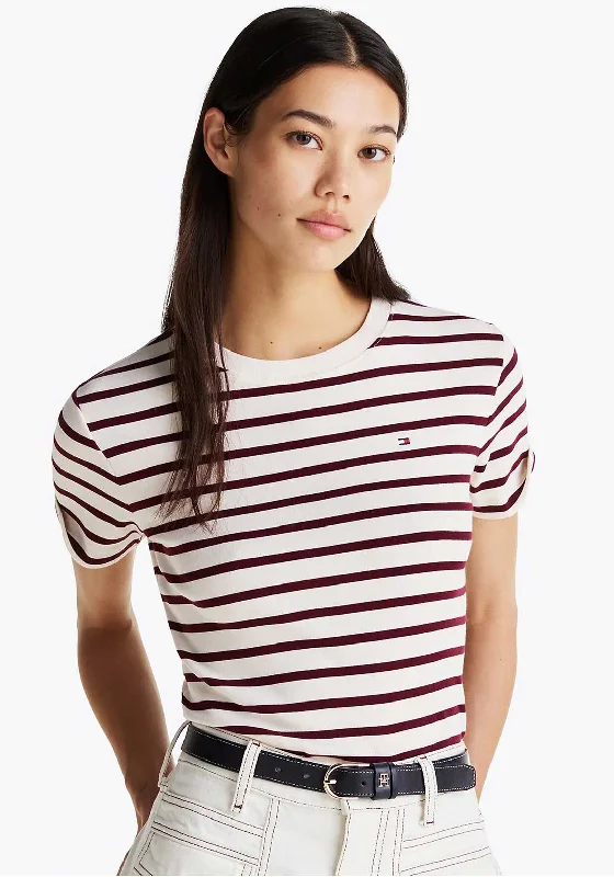 Weekend Specials You Can't Miss Tommy Hilfiger Womens Slim Cody Stripe T-Shirt, Beige Weekend Specials You Can't Miss Tommy Hilfiger Womens Slim Cody Stripe T-Shirt, Beige