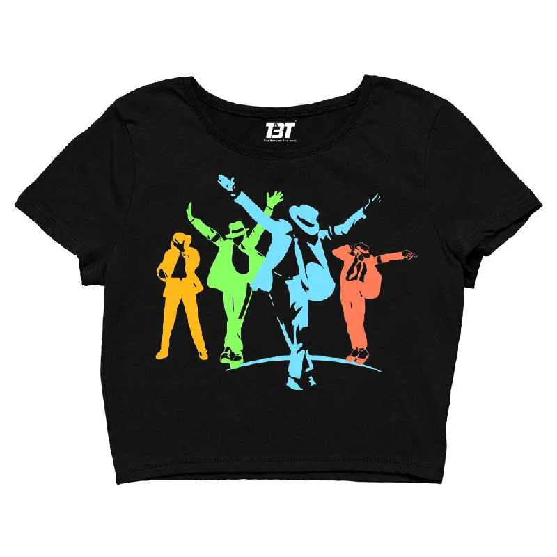Closeout Deal Michael Jackson Crop Top - Neon Art