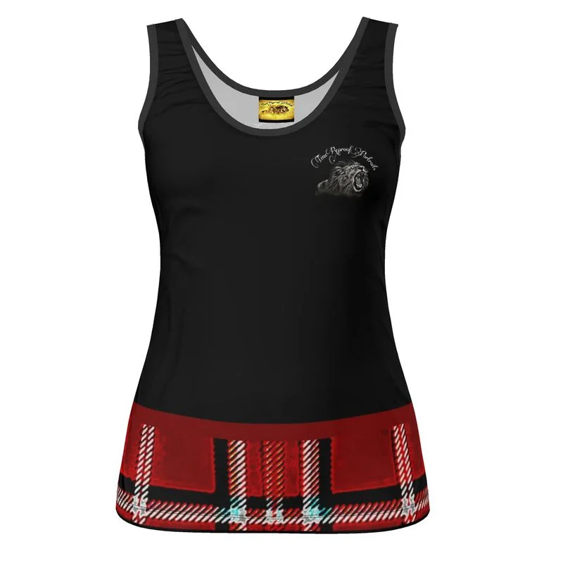 TRP Twisted Patterns 06: Digital Plaid 01-05A Ladies Designer Scoop Neck Tank Top