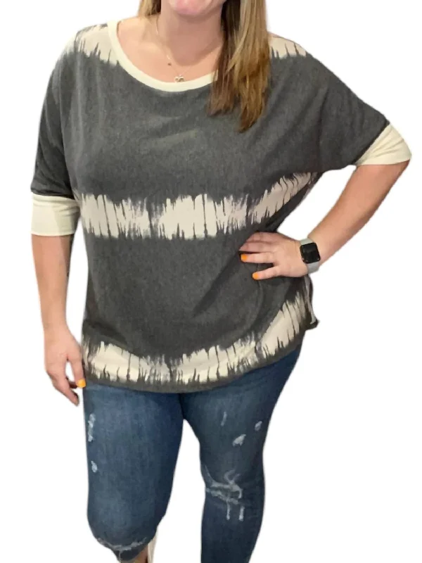 Reduced Prices Elbow Sleeves Sweater In Grey/ivory
