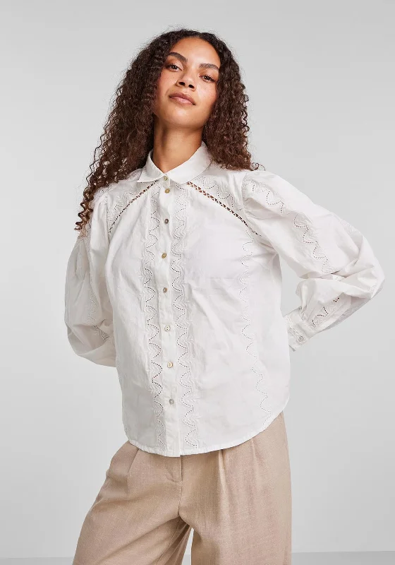Super Deal Y.A.S Kenora Embroidered Cotton Shirt, Star White