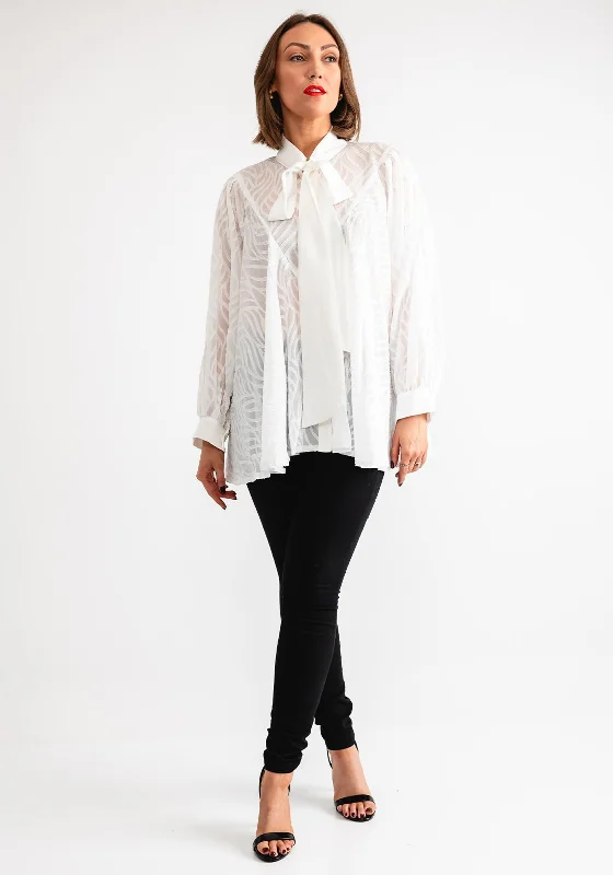 Daily Deals Serafina Collection One Size Textured Blouse, White