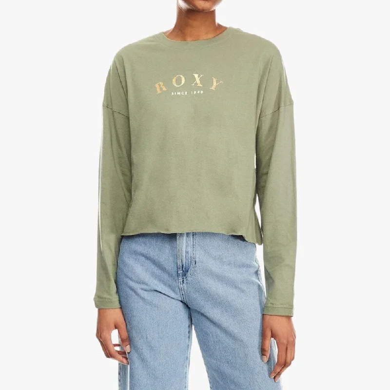 Super Sale Roxy Ladies Colours Of Autumn B Long Sleeve Tee Sea Spray