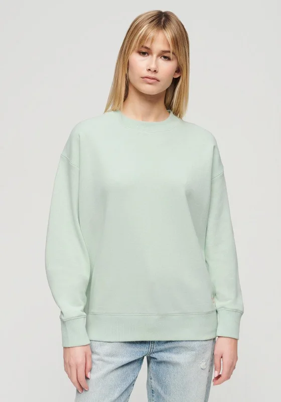 New Arrival Superdry Essential Logo Sweatshirt, Surf Spray Green