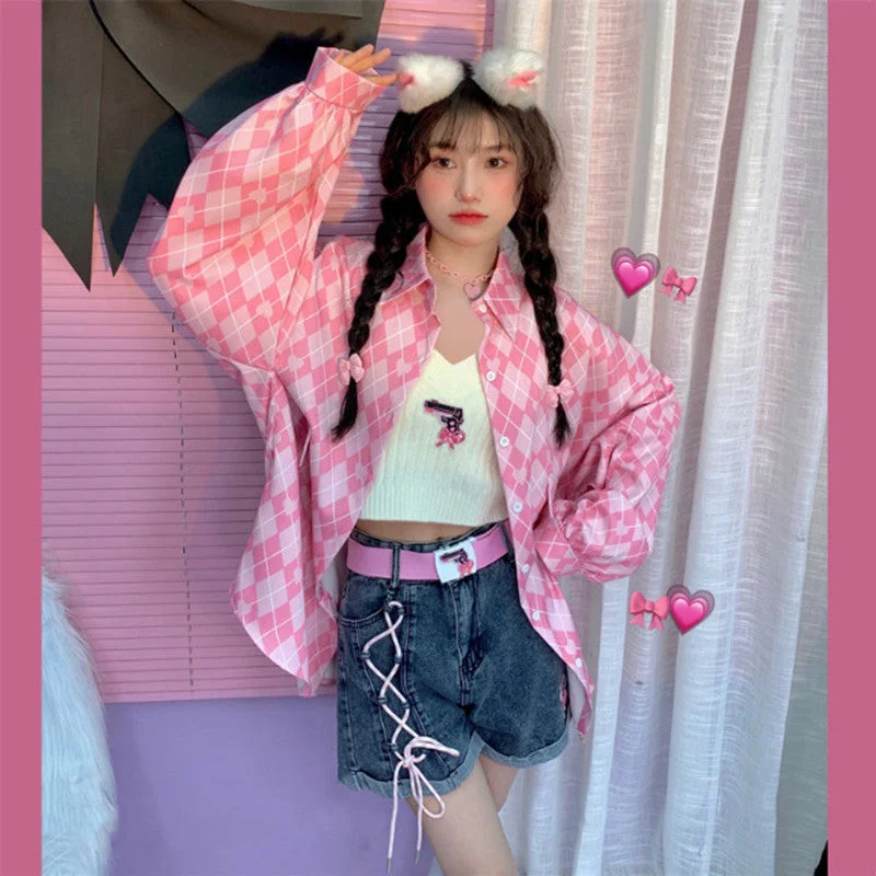 Low Cost Pink Long Sleeve Shirt   PL52264