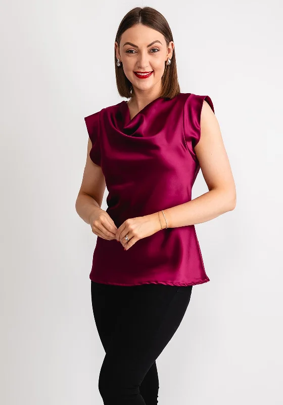 Deal of the Day Kate & Pippa Suzy Satin Top, Wine