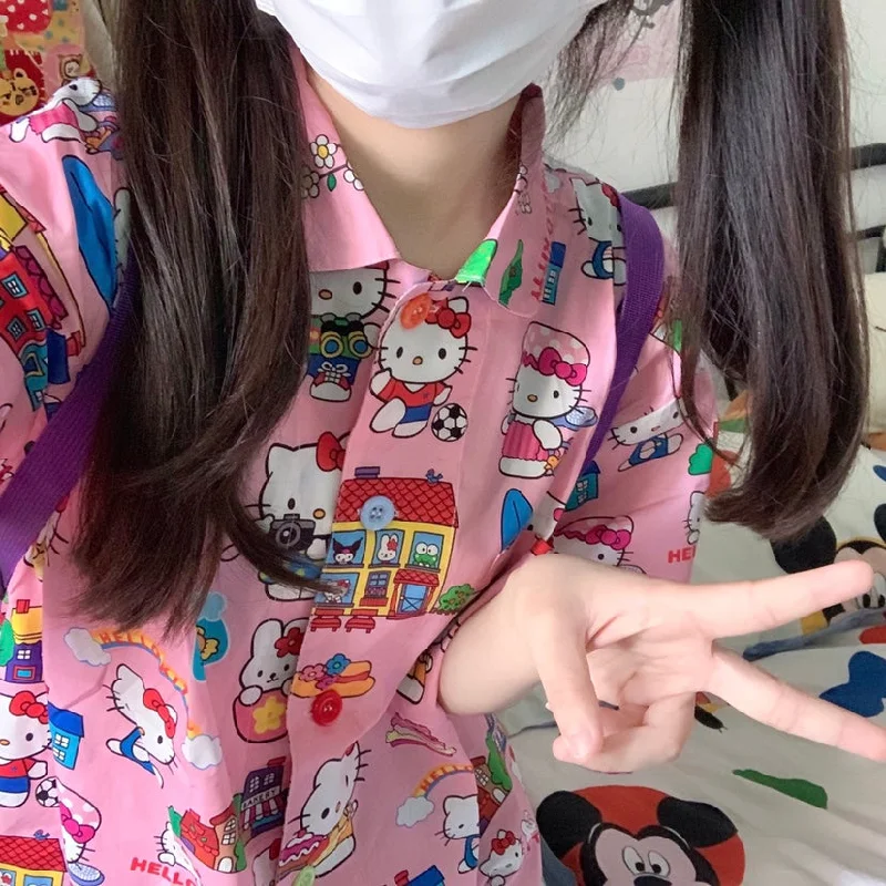 Huge Discounts Pink Cartoon Print Shirt PL53200