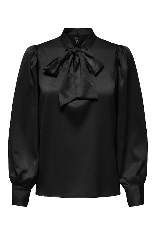 Only - Onljane Life L/S Bow Top - 4663021 Black