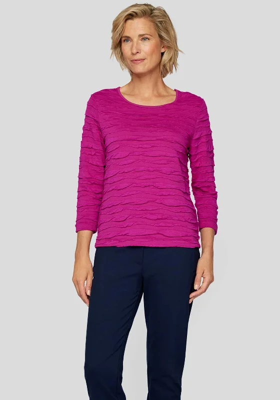 Price Break Rabe Textured Round Neck Top, Pink