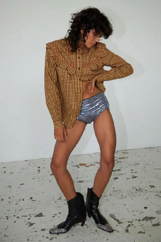 Deal Alert Checked Shirt With Tongues | Yellow/Brown Check