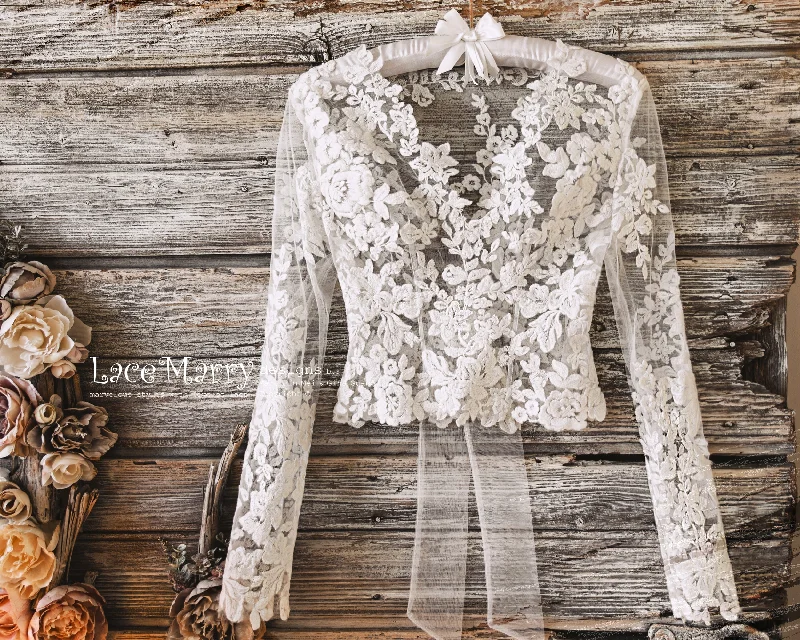 Weekend Deals That Wow ERIKA #10 / Soft Bridal Crop Top with Long Sleeves