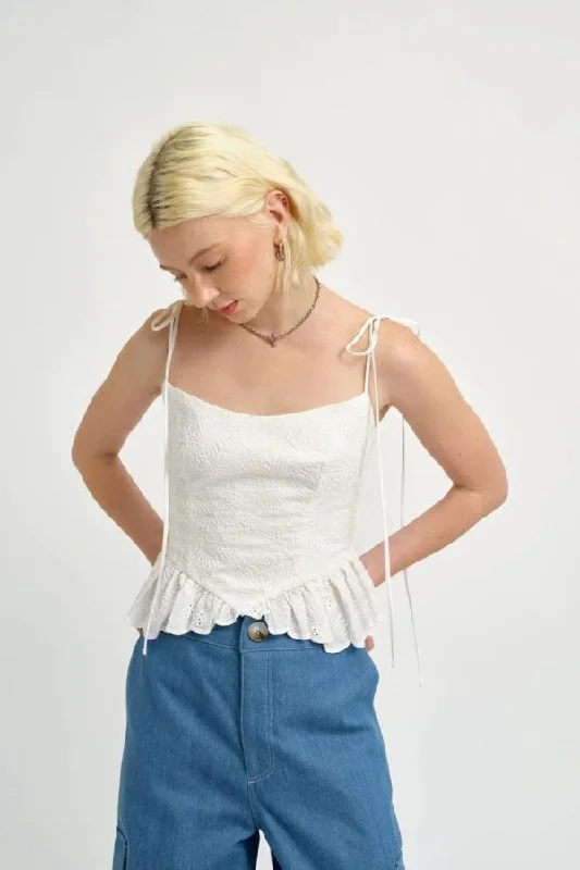 Weekend Offers That Please Candy Corset | White Eyelet