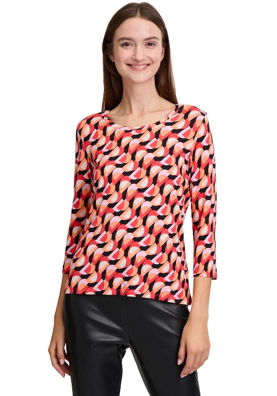 Special Price Betty Barclay Geometric Print Top, Orange Multi