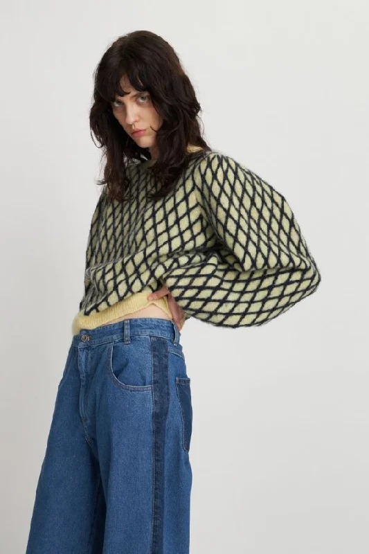 Weekend Savings Spectacular Harlequin Sweater | Lovely Yellow