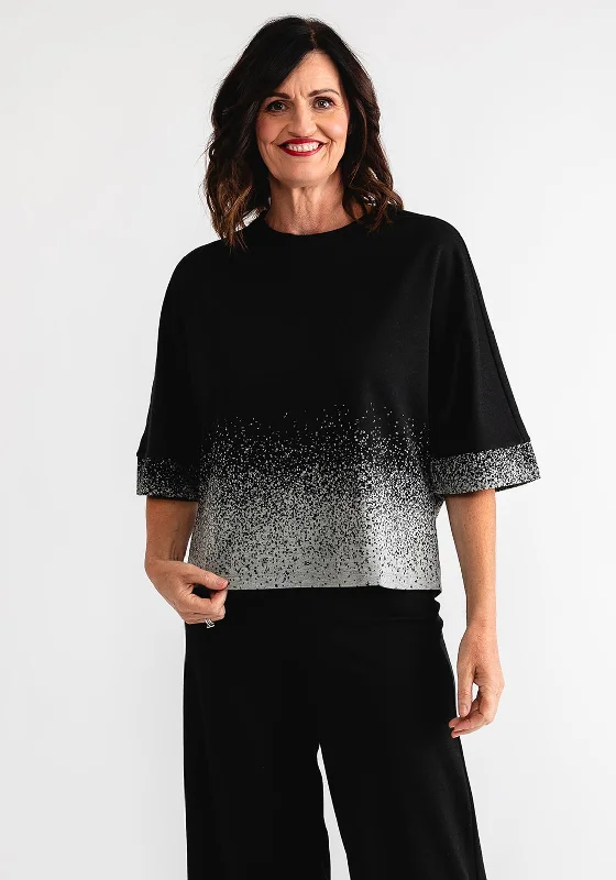 Crazy Deals Ever Sassy Ombre Effect T Shirt, Black and Grey