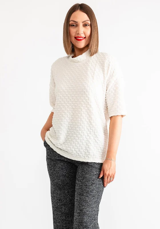 Major Savings Fransa Lajla Textured High Neck Top, Off White
