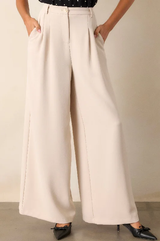 Stock Up and Save Willow Tree Light Beige Wide Leg Pants