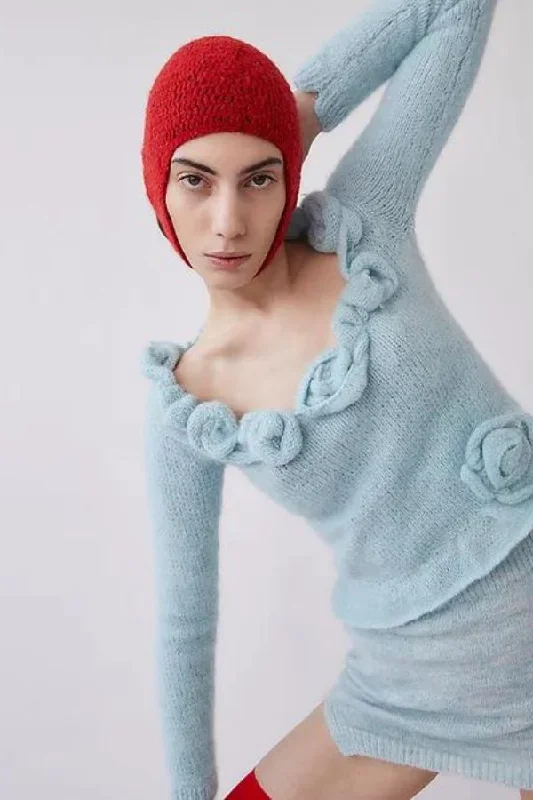 Blowout Sale Saba Alpaca Blend Knit Top | Light Blue