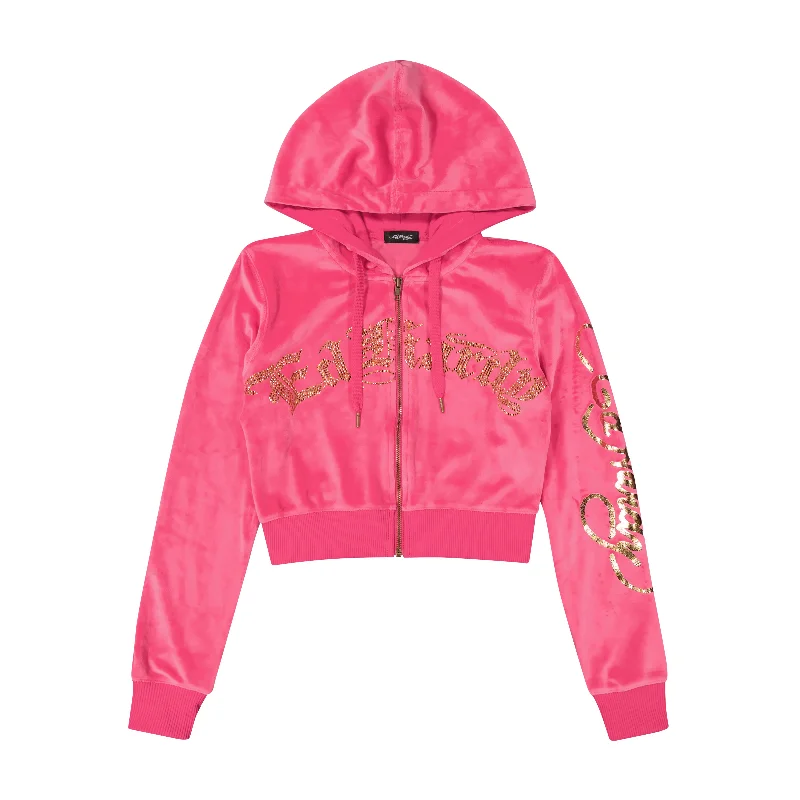 Weekend Special Tattoo Eagle Y2K Velour Hoodie